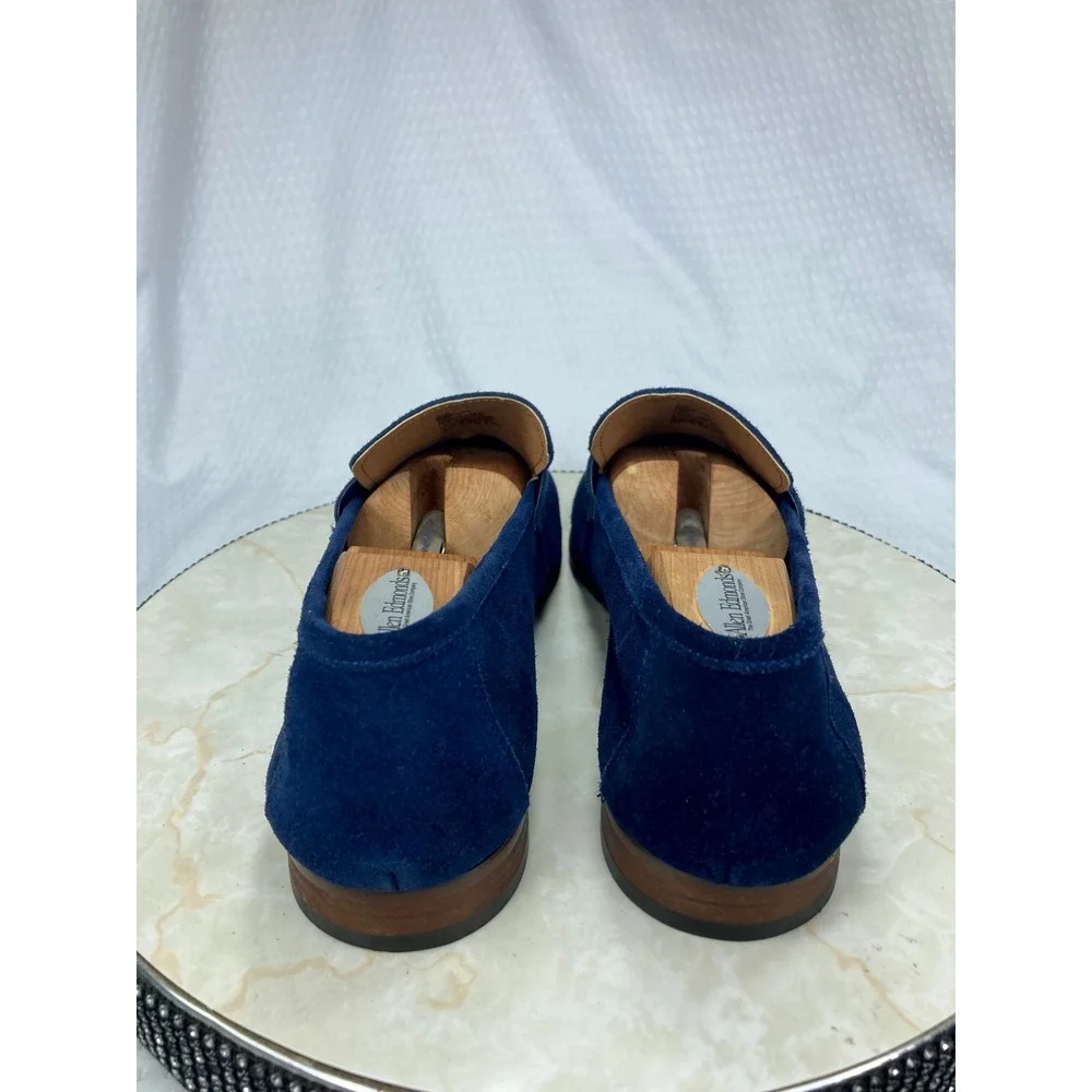 Steve Madden Soto Suede Penny Loafers Mens Sz 13 Navy Blue Office Slip  On Shoes